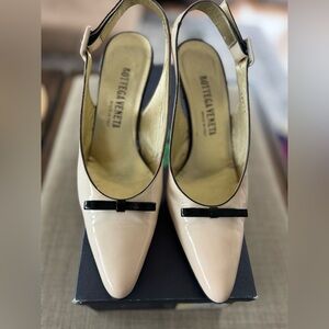 Bottega Veneta Cream Bow Slingback Heels